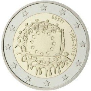 ESTONIA - 2015 - 2 € 30° della Bandiera dell'UE - Rotolino
