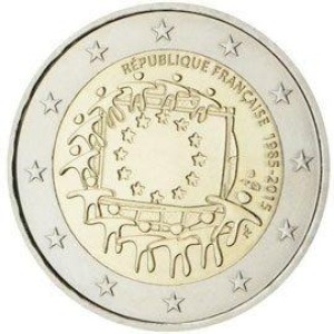FRANCIA - 2015 - 2 € 30° della Bandiera dell'UE - Rotolino