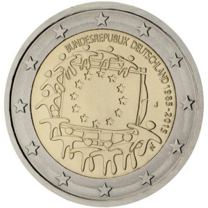 GERMANIA - 2015 - 2 € 30° della Bandiera dell'UE - Zecca J - Rotolino