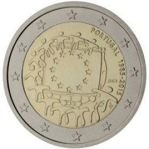 PORTOGALLO - 2015 - 2 € 30° della Bandiera dell'UE - Rotolino