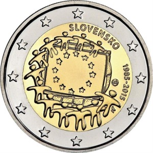 SLOVACCHIA - 2015 - 2 € 30° della Bandiera dell'UE - Rotolino