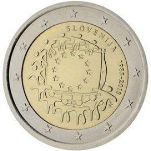 SLOVENIA - 2015 - 2 € 30° della Bandiera dell'UE - Rotolino