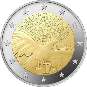 FRANCIA - 2015 - 2 € 70 anni di Pace in Europa - Rotolino