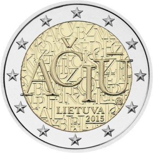 LITUANIA - 2015 - 2 € Linguaggio lituano - Rotolino