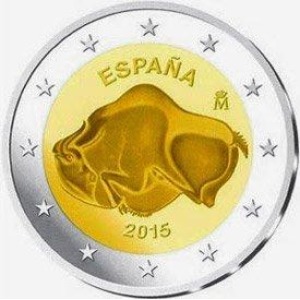 SPAGNA - 2015 - 2 € UNESCO: Grotte di Altamira - Rotolino