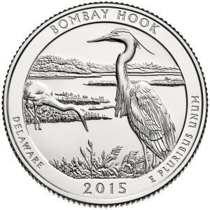 STATI UNITI - 2015 - 25 c. Parchi: Bombay Hook National Wildlife Refuge (Delaware) - Zecca S FDC