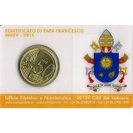 VATICANO - 2015 - Stamp&Coin Card N° 6-7-8-9: Papa Francesco con 50 c. - 4 x 1 moneta FDC
