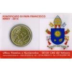 VATICANO - 2015 - Stamp&Coin Card N° 6-7-8-9: Papa Francesco con 50 c. - 4 x 1 moneta FDC