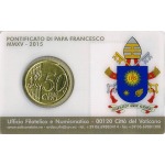 VATICANO - 2015 - Stamp&Coin Card N° 6-7-8-9: Papa Francesco con 50 c. - 4 x 1 moneta FDC