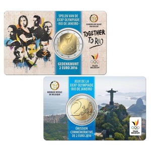 BELGIO - 2016 - 2 € Olimpiadi di Rio 2016 - FDC in coin card (versione olandese)