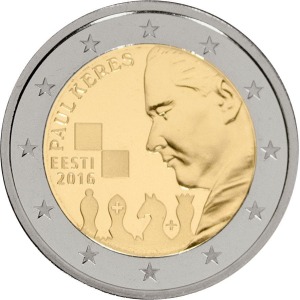 ESTONIA - 2016 - 2 € 100° della nascita di Paul Keres - Rotolino