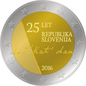 SLOVENIA - 2016 - 2 € 25° dell'indipendenza - Rotolino