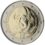 SAN MARINO - 2016 - 2 € 400° della morte di William Shakespeare - FDC in folder