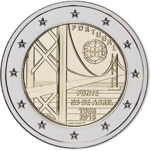 PORTOGALLO - 2016 - 2 € 50° del Ponte 25 Aprile - Rotolino
