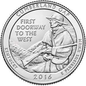 STATI UNITI - 2016 - 25 c. Parchi: Cumberland Gap (Kentucky) - Zecca S FDC
