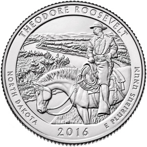 STATI UNITI - 2016 - 25 c. Parchi: Theodore Roosevelt (North Dakota) - Zecca S FDC