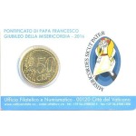 VATICANO - 2016 - Stamp&Coin Card N° 10-11-12-13: Papa Francesco con 50 c. - 4 x 1 moneta FDC