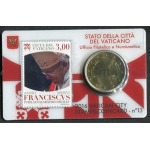VATICANO - 2016 - Stamp&Coin Card N° 10-11-12-13: Papa Francesco con 50 c. - 4 x 1 moneta FDC