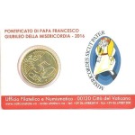 VATICANO - 2016 - Stamp&Coin Card N° 10-11-12-13: Papa Francesco con 50 c. - 4 x 1 moneta FDC