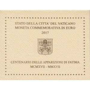 VATICANO - 2017 - 2 € 100° delle apparizioni di Fatima - FDC in folder