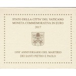 VATICANO - 2017 - 2 € 1950° del Martirio di San Pietro e San Paolo - FDC in folder