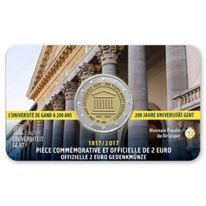 BELGIO - 2017 - 2 € 200° dell'Università di Gand - FDC in coin card (versione francese)
