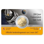 BELGIO - 2017 - 2 € 200° dell'Università di Liegi - FDC in coin card (versione francese)