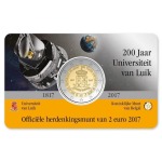 BELGIO - 2017 - 2 € 200° dell'Università di Liegi - FDC in coin card (versione olandese)