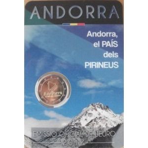ANDORRA - 2017 - 2 € Andorra, il Paese dei Pirenei - FDC in blister