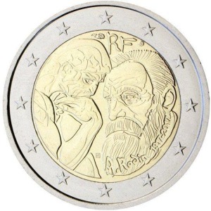 FRANCIA - 2017 - 2 € 100° della morte di Auguste Rodin - Rotolino