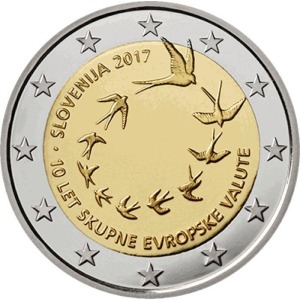 SLOVENIA - 2017 - 2 € 10° dell'introduzione dell'Euro in Slovenia - Rotolino