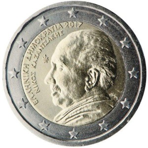 GRECIA - 2017 - 2 € 60° della morte di Nikos Kazantzakis - Rotolino