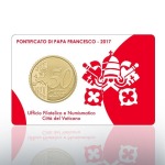 VATICANO - 2017 - Stamp&Coin Card N° 14-15-16-17: Papa Francesco con 50 c. - 4 x 1 moneta FDC