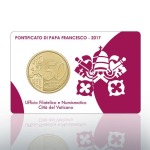 VATICANO - 2017 - Stamp&Coin Card N° 14-15-16-17: Papa Francesco con 50 c. - 4 x 1 moneta FDC