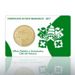 VATICANO - 2017 - Stamp&Coin Card N° 14-15-16-17: Papa Francesco con 50 c. - 4 x 1 moneta FDC