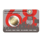 BELGIO - 2018 - 2 € 50° degli avvenimenti del Maggio 1968 in Belgio - FDC in coin card (versione francese)