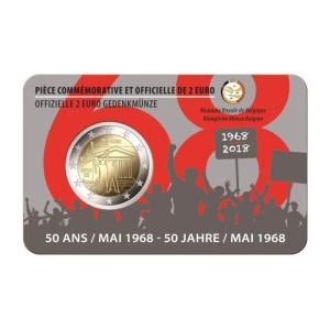 BELGIO - 2018 - 2 € 50° degli avvenimenti del Maggio 1968 in Belgio - FDC in coin card (versione francese)