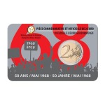 BELGIO - 2018 - 2 € 50° degli avvenimenti del Maggio 1968 in Belgio - FDC in coin card (versione olandese)