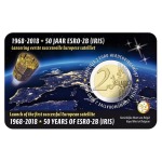 BELGIO - 2018 - 2 € 50° del lancio del satellite ESRO-2B - FDC in coin card (versione francese)