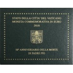 VATICANO - 2018 - 2 € 50° della morte di Padre Pio - FDC in folder