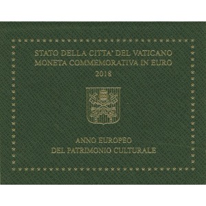 VATICANO - 2018 - 2 € Anno europeo del patrimonio culturale - FDC in folder