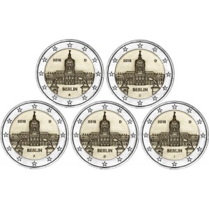 GERMANIA - 2018 - 2 € Berlino, Castello di Charlottenburg - 5 Zecche - FDC da rotolini