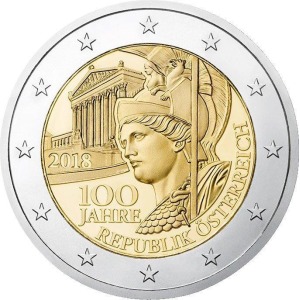 AUSTRIA - 2018 - 2 € 100° della Repubblica Austriaca - FDC da rotolino