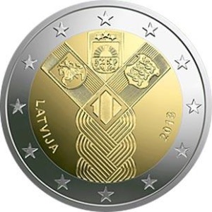 LETTONIA - 2018 - 2 € 100° dell'indipendenza degli Stati Baltici - Rotolino