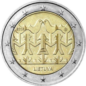 LITUANIA - 2018 - 2 € Festival della danza e della canzone lituana - Rotolino