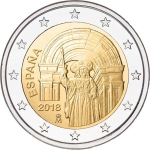 SPAGNA - 2018 - 2 € Santiago de Compostela - FDC da rotolino