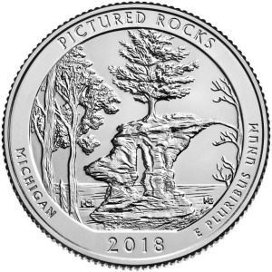 STATI UNITI - 2018 - 25 c. Parchi: Pictured Rocks National Lakeshore (Michigan) - Zecca D FDC