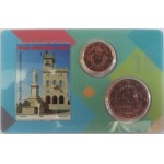 SAN MARINO - 2018 - Stamp&Coin Card N. 1 10° del Centro Storico di S. Marino e del Monte Titano come patrimonio UNESCO con 1 c., 5 c. - 2 monete FDC