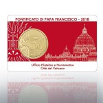 VATICANO - 2018 - Stamp&Coin Card N° 18-19-20-21: Papa Francesco con 50 c. - 4 x 1 moneta FDC