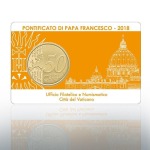 VATICANO - 2018 - Stamp&Coin Card N° 18-19-20-21: Papa Francesco con 50 c. - 4 x 1 moneta FDC